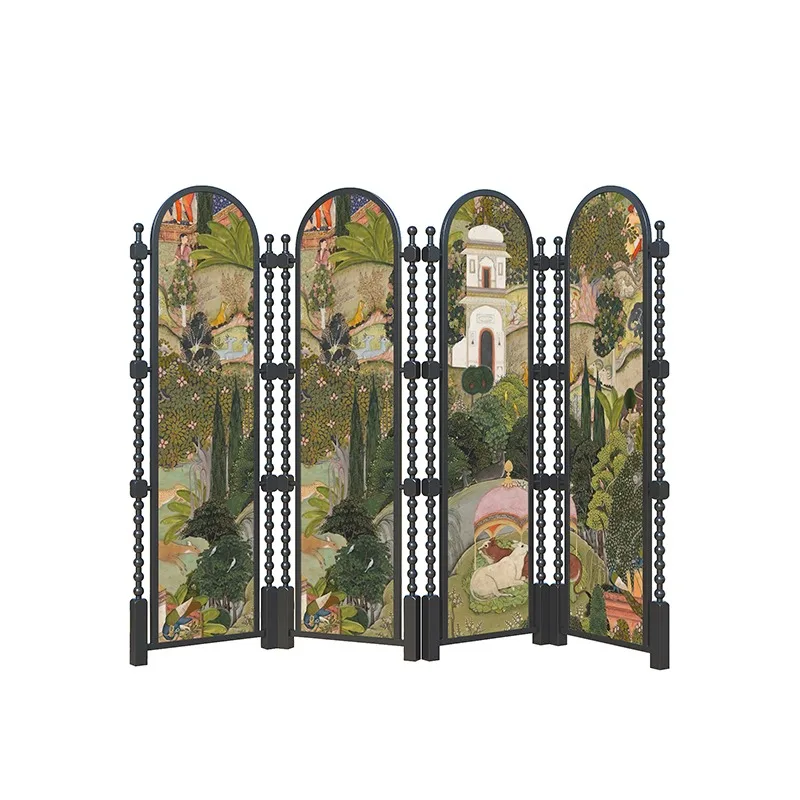 

French retro folding screen, living room blocking partition, Nanyang style hotel, restaurant mobile