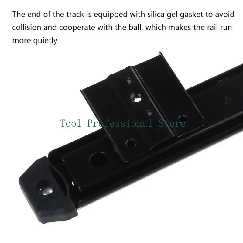 57QF 1Pair Heavy Duty Ball Bearing Slides Keyboard Drawer Tray Accessories Furniture Rail Rack with Adjustable Height Bracket