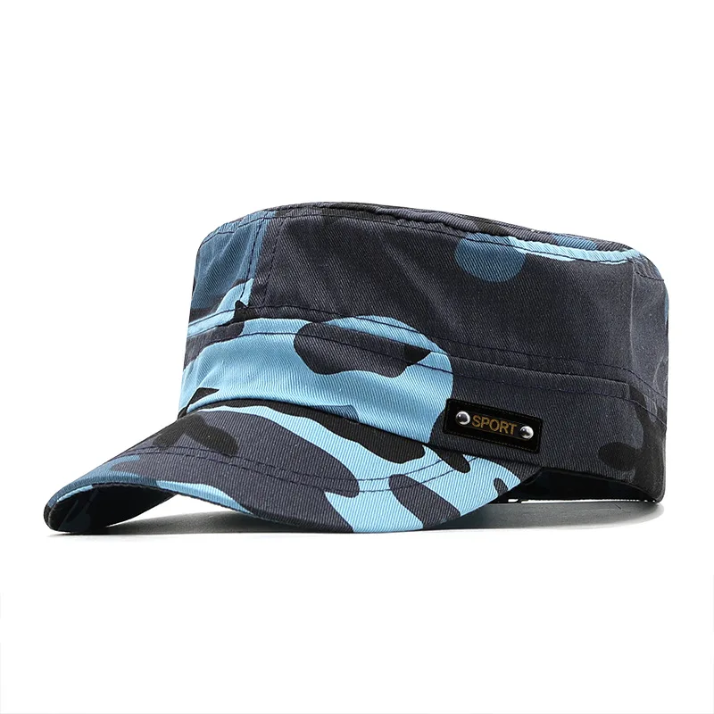 Lente zomer en herfst heren nieuwe wasbare katoenen platte top zonbestendige militaire pet