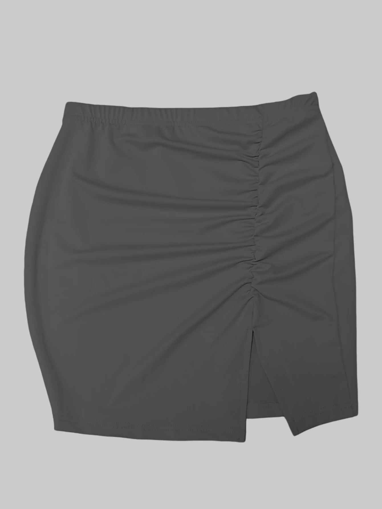 

Женская однотонная юбка длиной до бретельки с разрезом