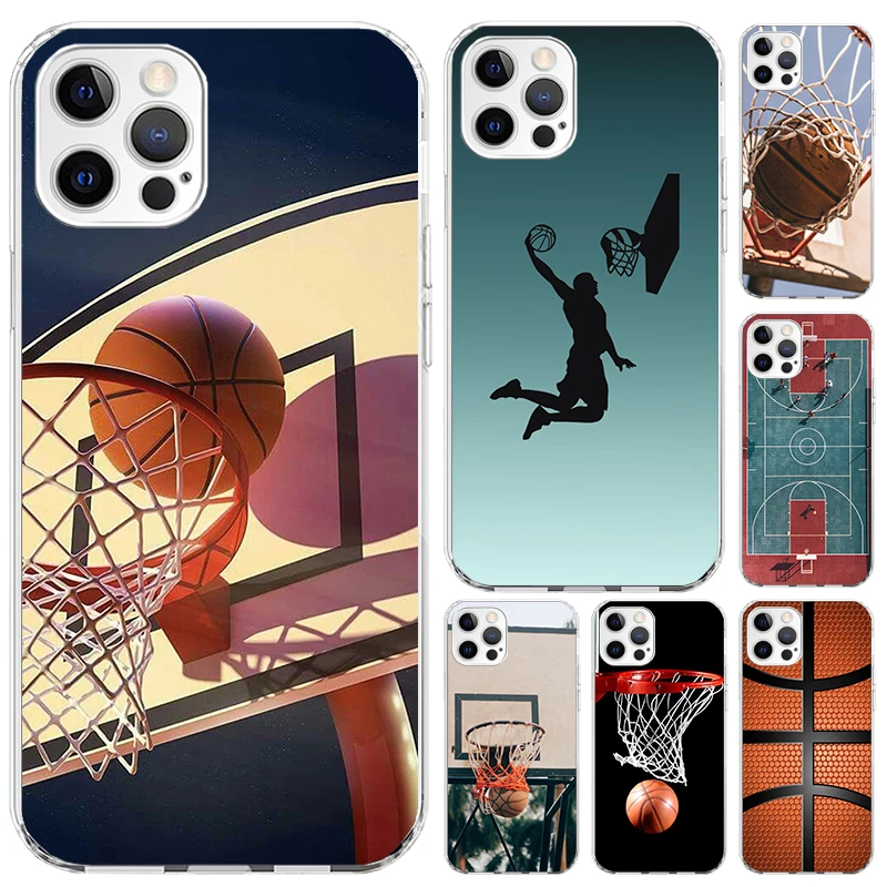 Funda de teléfono deportiva de baloncesto, carcasa suave con estampado para Iphone 16, 15, 14, 13, 12 Mini, 11 Pro Max, X, XS, XR, 7 Plus, 8, SE, 2020