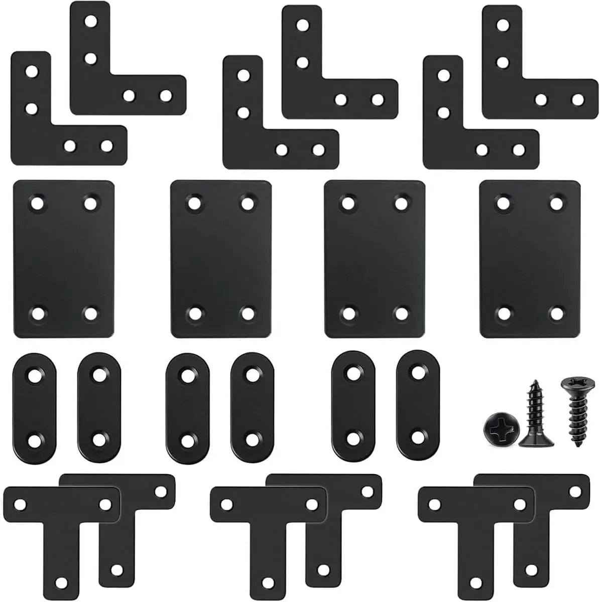 

22 Pack Stainless Steel Flat Corner Braces with Screws for Furniture Repair and Woodworking