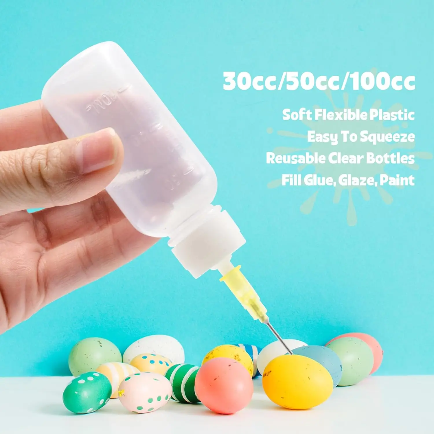 30Cc 50Cc Needle Tip Glue Squeeze Bottles, Precision Tip Applicator Bottles 5 Bottles and 5 Needles