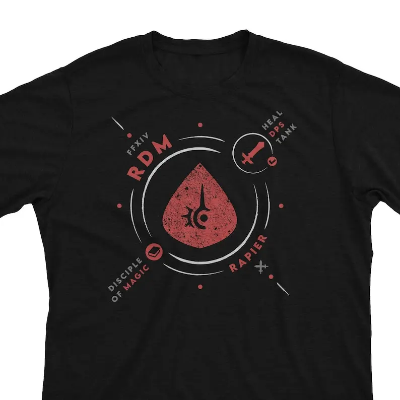 RDM Life - FFXIV Inspired Red Mage Dps Job FF14 MMO Gamer Gift Unisex T-Shirt or Hoodie