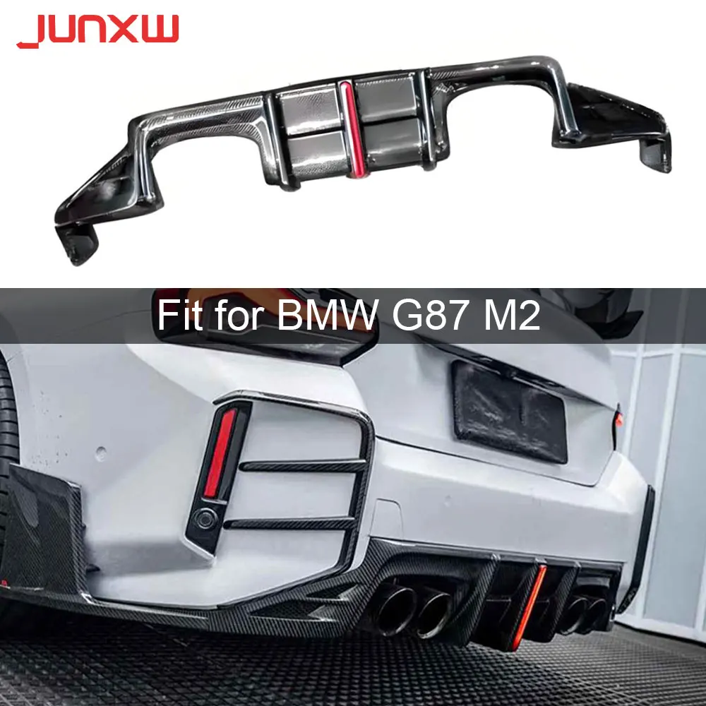 

Real Carbon Fiber Car Rear Bumper Lip Diffuser With LED light for BMW G87 M2 2023+ FRP Rear Bumper Extension Bodykit Accessories