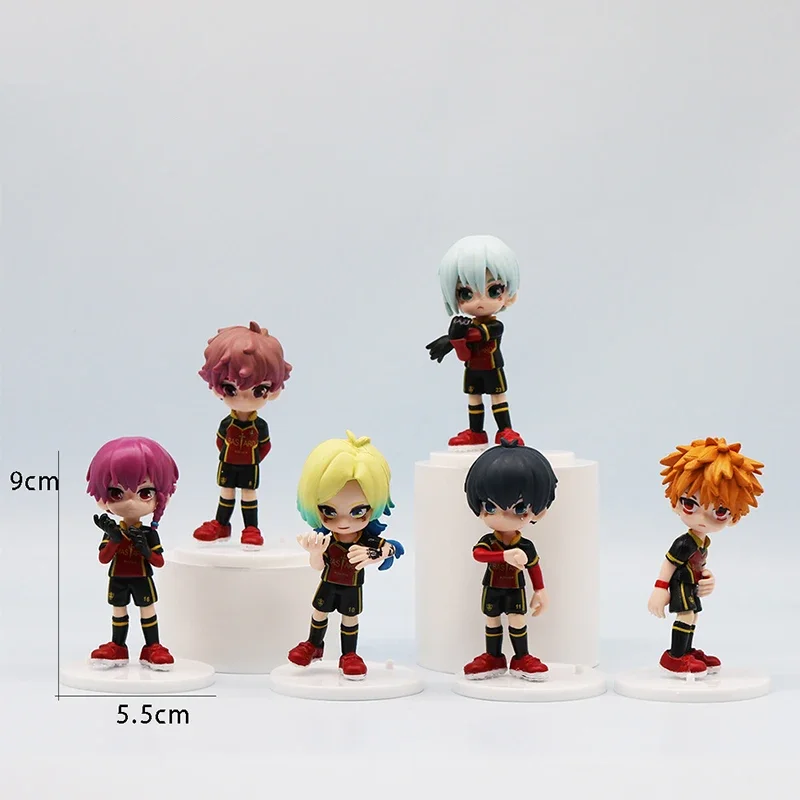 6 ピース/セットブルーロックアクションフィギュアいさぎ与一バキラめぐるアニメフィギュア Q バージョン置物 Pvc グッズモデル子供のおもちゃ