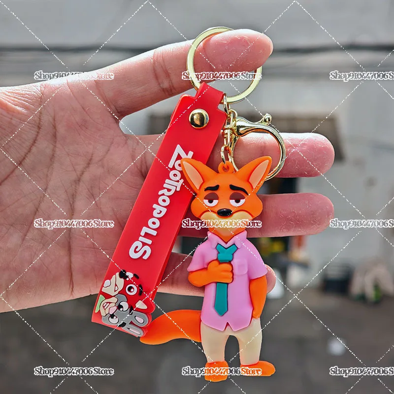 Urocze breloczki z kreskówki anime Zootopia 2, kawaii Disney, breloczki do kluczyków samochodowych, figurki akcji Judy i Nicka, breloczki z lalkami, prezenty świąteczne.