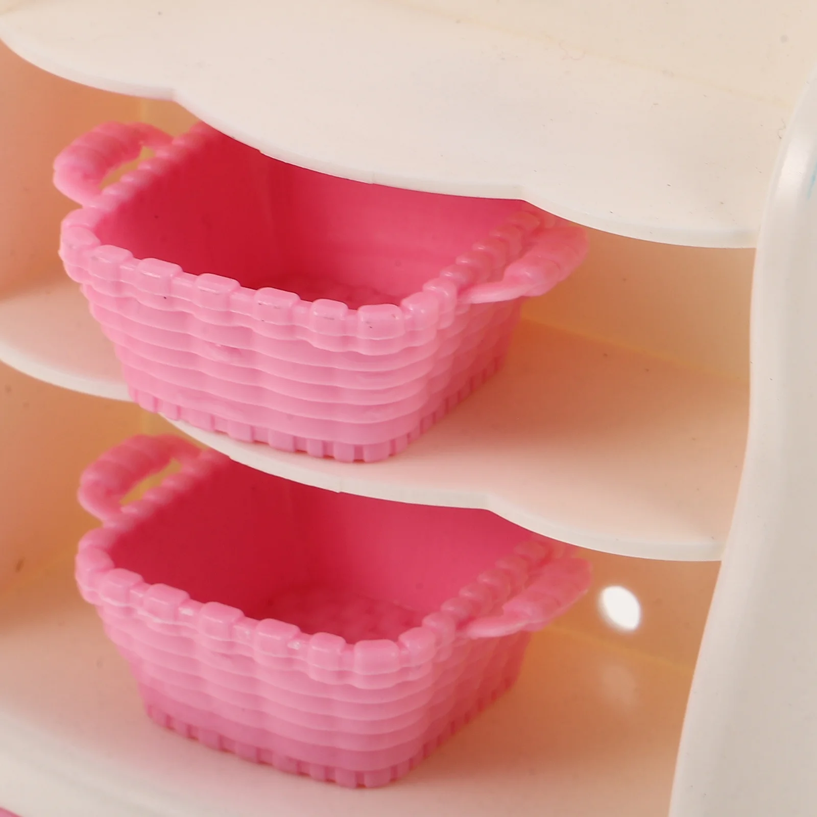 4-teiliges Miniatur-Krippe- und Schrank-Set für Puppenhaus, Kinderzimmer, Schlafzimmer, dekoratives Zubehör, Mini-Krippe ​ ​ Puppenhausmöbel ​