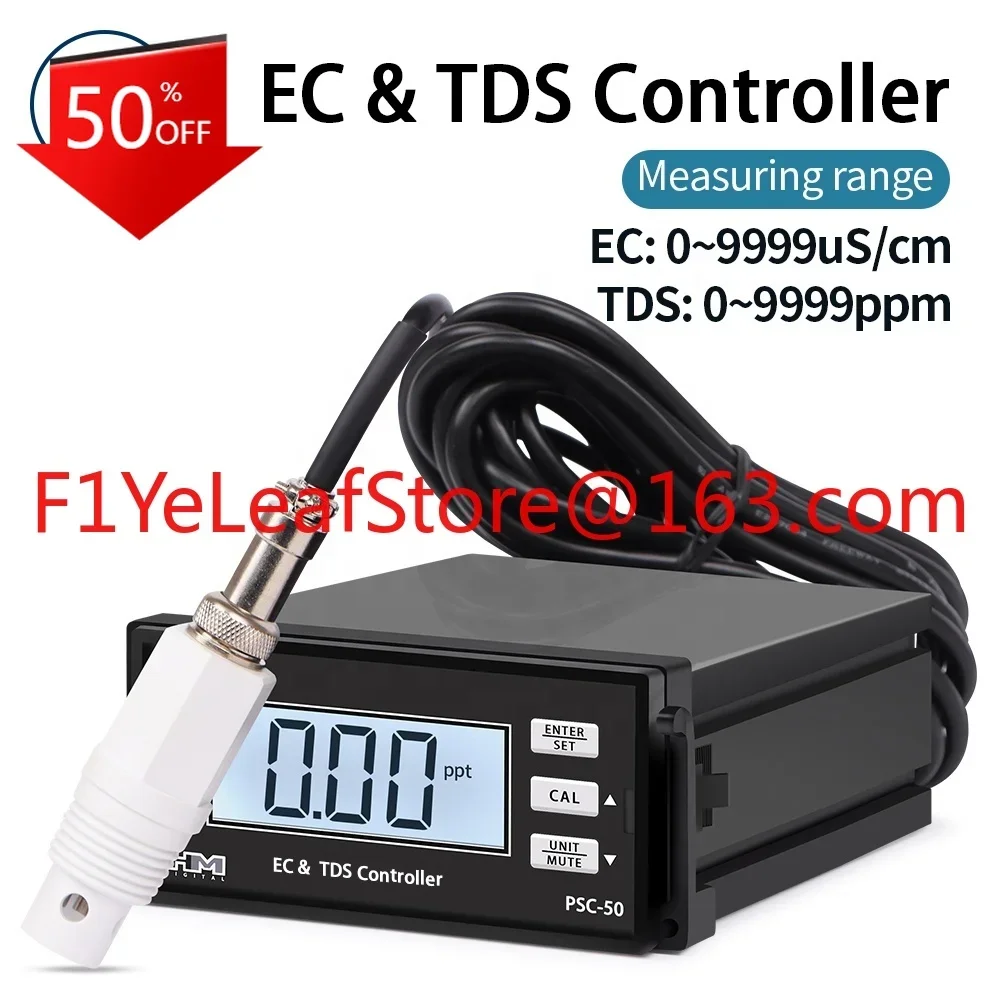 New Arrival HM PSC-50 EC&TDS Controller Backlight LCD Digital Display TDS Detector On-line Monitor For Aquaculture Sewage