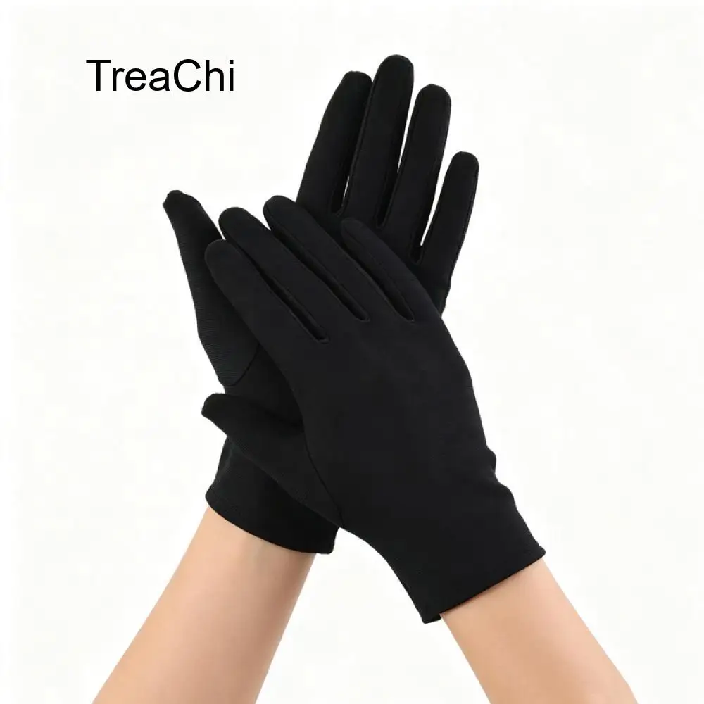 12 Pairs of Black Jewelry Store Gloves Breathable Ultra-Fine Fiber Jewelry Handling Protective Gloves Unisex One Size Fits All