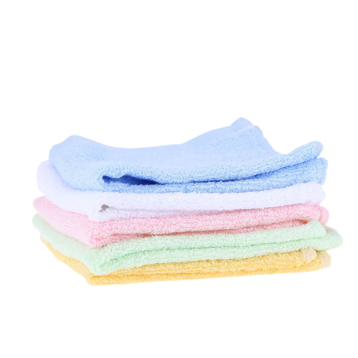 

5 Pcs Towels Baby Bamboo Fiber Bib Absorb Water Handkerchief Washcloth Kids Child