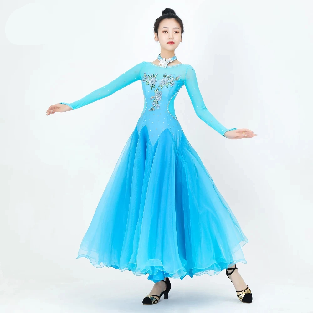 2025 meninas moderna competição de dança traje das mulheres roupa valsa vestido moda palco desempenho roupas dancewear palco salão de baile