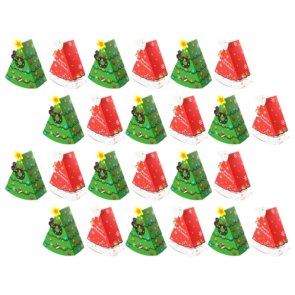 

24 Pcs Christmas Tree Shaped Candy Gift Packaging Box Gifts Baskets Festival Boxes