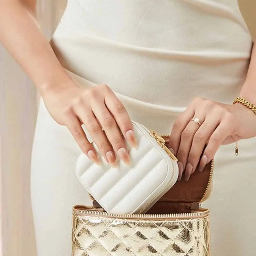 

Fashion Solid Color Mirror Jewelry Box Detachable Lightweight Jewelry Storage Case Large Capacity Necklace Storage Box Outdoors