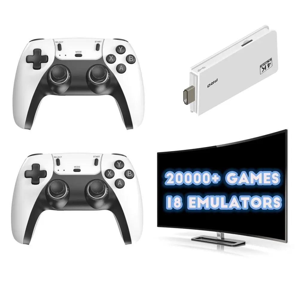 وحدات تحكم لاسلكية مزدوجة M15 وحدة تحكم ألعاب 20000 ألعاب 4K HD مخرج لعبة فيديو عصا 2.4G 23 محاكيات لوحات ألعاب لاسلكية للتلفزيون