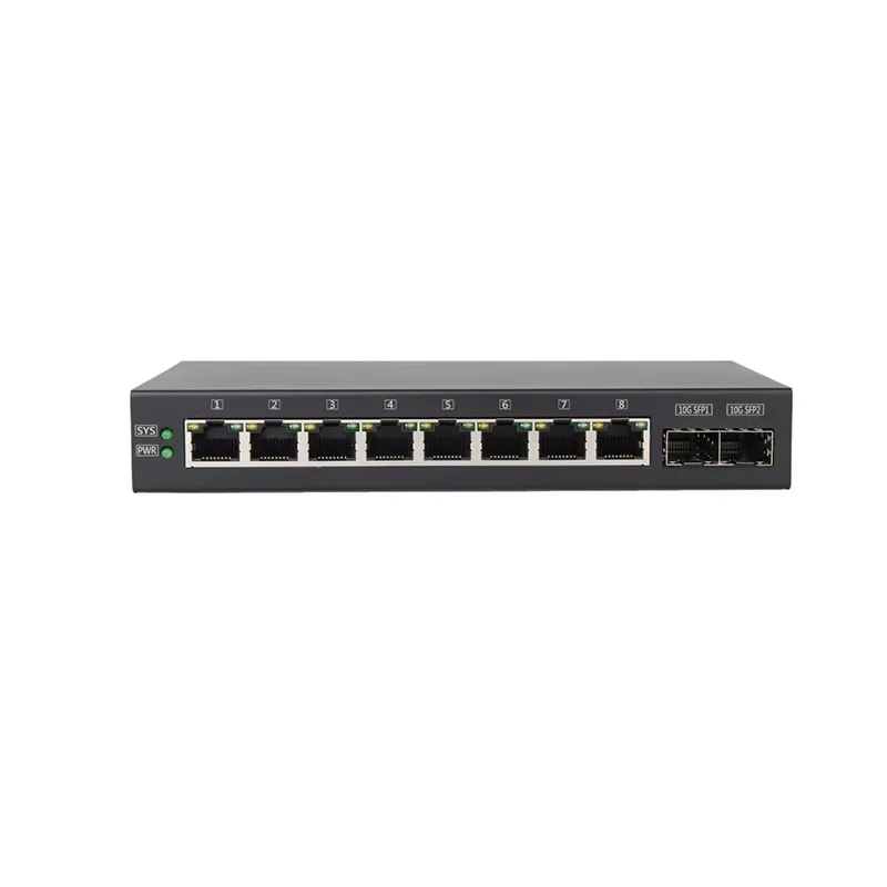 Factory OEM ODM 8 Ports 2.5G Network Switch 2*10G SFP+ Unmanaged Fanless Ethernet Switch