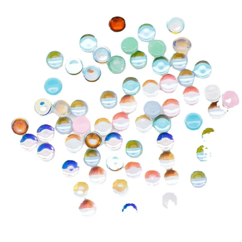 50Pcs 6mm Mermaid Bead Nail Art Decorations White Multicolor Mocha Nail Rhinestones