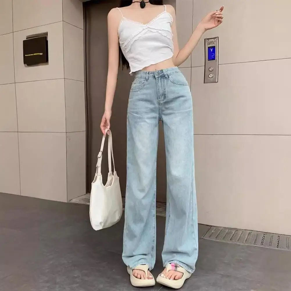 Aesthetic Jeans Stylish Women's High Waist Wide Leg Jeans with Bow Embroidery Pockets Chic Denim Pants for A Trendy Look Bow