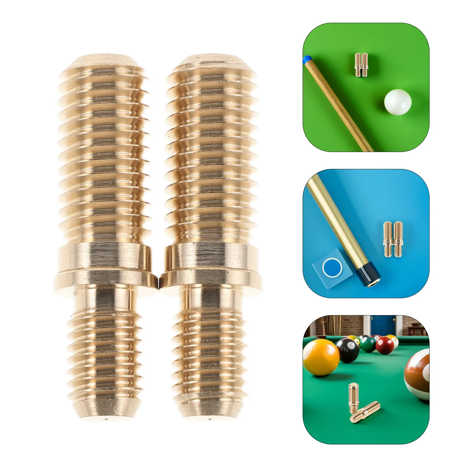 

2Pcs Billiard Cue Hardware Connecting Screws Adaptive Length Reliable Fixation for Pool Cue Shaft Joint Repair Parts