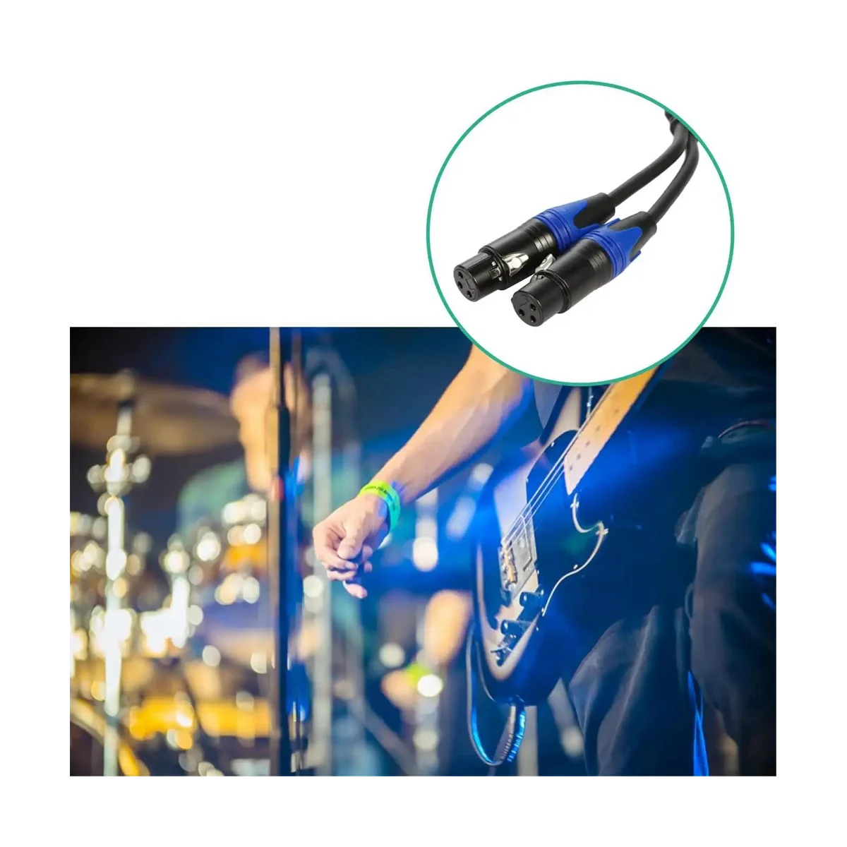 Cabo de microfone divisor XLR Y, 1 macho para 2 fêmeas, 3Pin XLR macho para dupla XLR fêmea Y-Splitter, cabos de microfone balanceados, 2 pcs