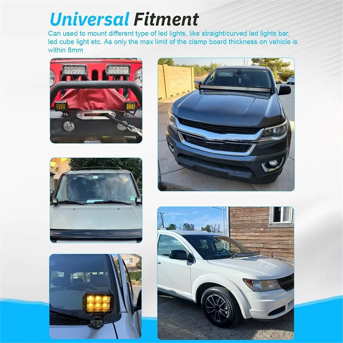 

2 шт. крепления для светодиодных светильников, универсальные монтажные кронштейны для светодиодных светильников из нержавеющей стали, регулируемые черные