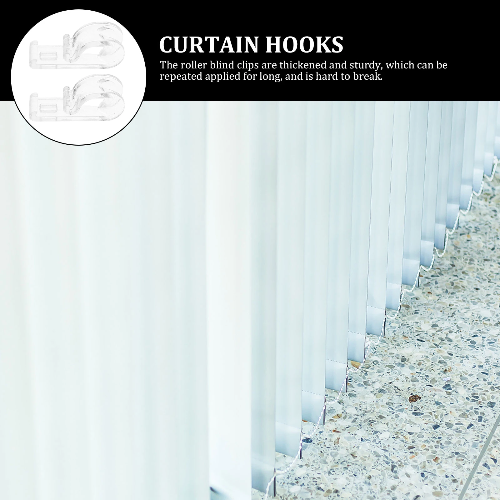 

30pcs Curtain Hooks Transparent Roller Shade Chain Retainer Blind Cord Holder For Roller Blinds Roman Vertical Curtains Window