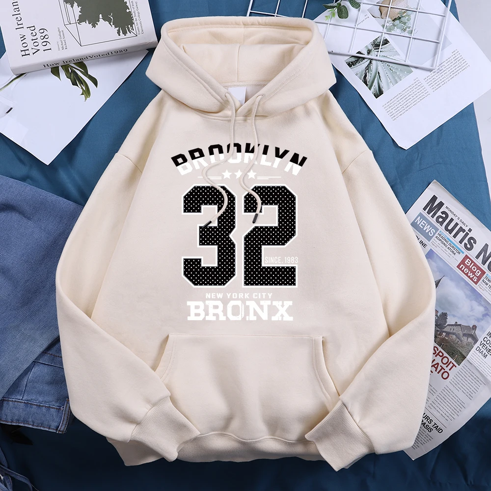 Brooklyn 32 New York City Bronx Women Hoodie Fashion Fleece Hoody Autumn Sweatshirt Casual Oversize Sportswear