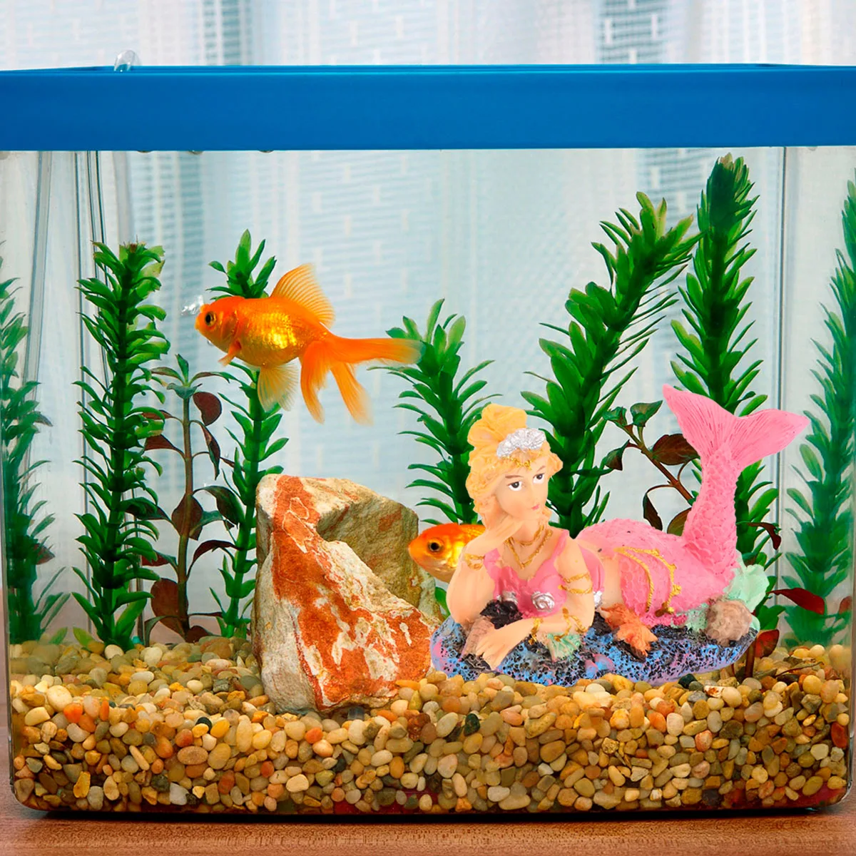 

2pcs Resin Mermaid Fish Tank Decorations Aquarium Simulation Ornament Durable Lightweight Eco-Friendly Easy Clean Hideout For