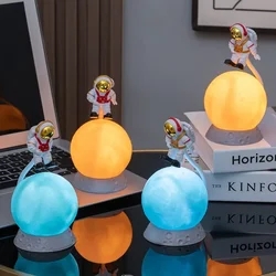 New Suspended Astronaut Ornament Lunar Lamp Cute Little Night Light Decoration Housewarming Gift Suitable Children