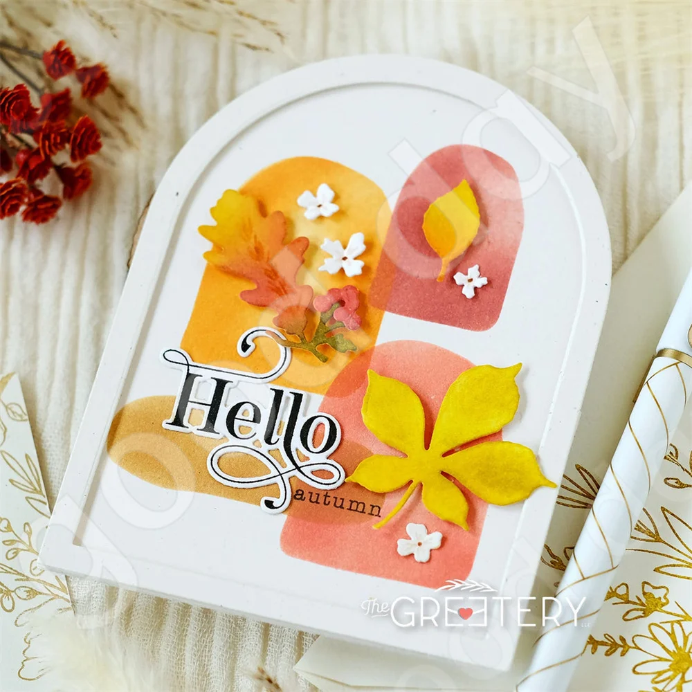 New Arch Wildflower Emotion Cutting Dies Stamps Stencil Scrapbook Diary Decoration Embossing Template Diy Greeting Card Handmade