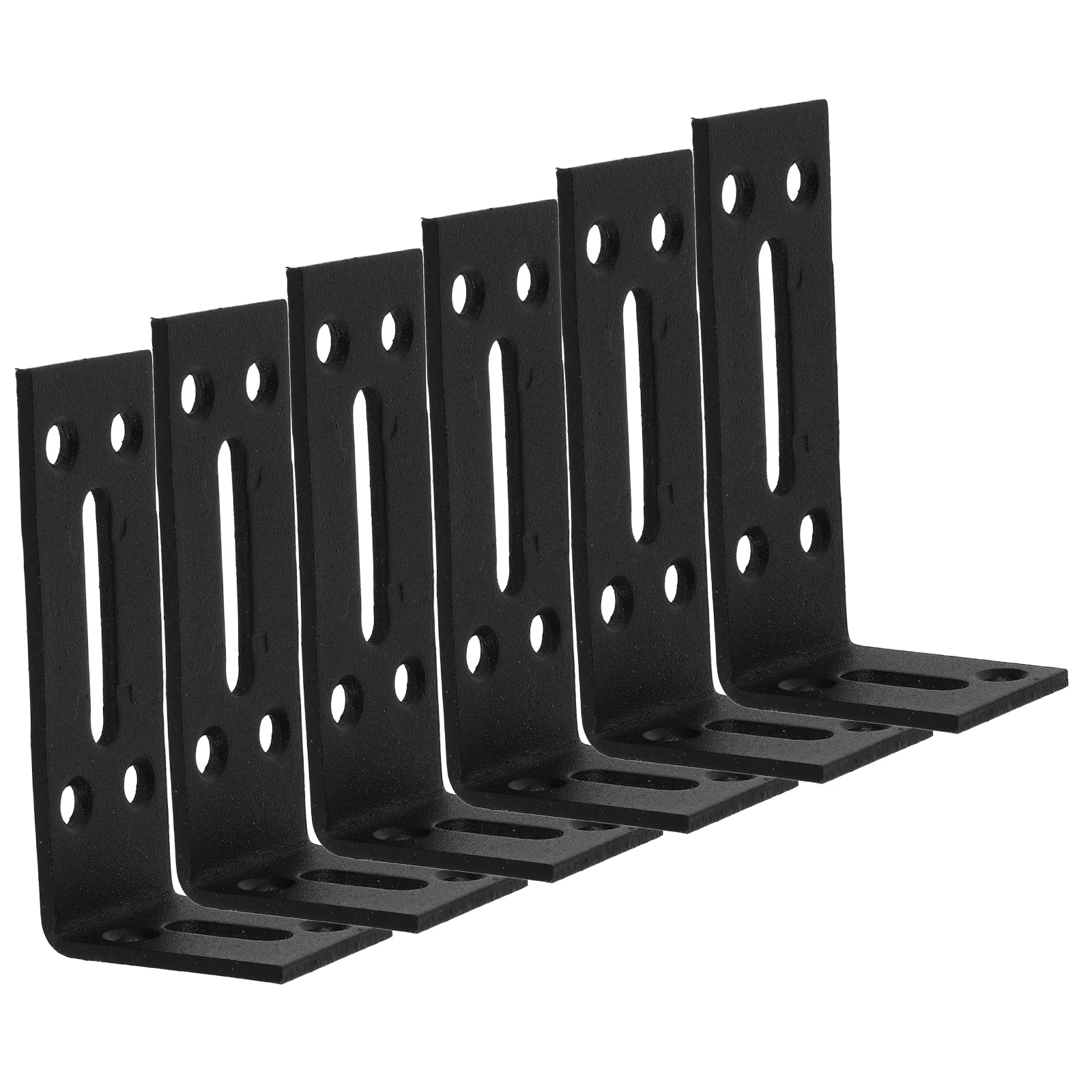 Staffe di supporto per mensola in acciaio inossidabile da 6 pezzi Staffe angolari Montaggio su mensola regolabile per carichi pesanti Hardware di supporto a forma di L destra