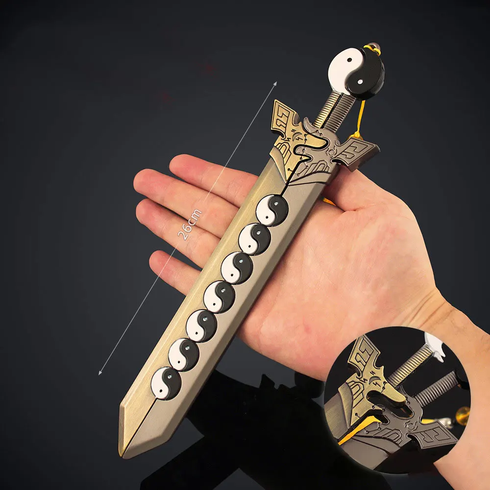 

Ancient Sword Periphery Tai Chi Yin-Yang Bagua Sword Model Alloy Collectible Figurine Home Decor & Toy Collection Gifts ZG549