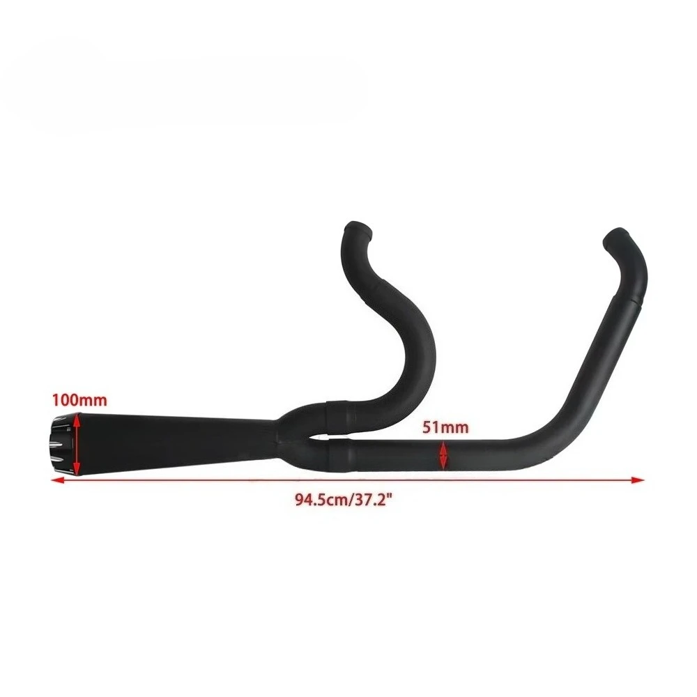 Motorcycle 304 Stainless Steel 2 in 1 Full Exhaust Muffler System for  Low Rider S ST Fat Street Bob Models 18-25
