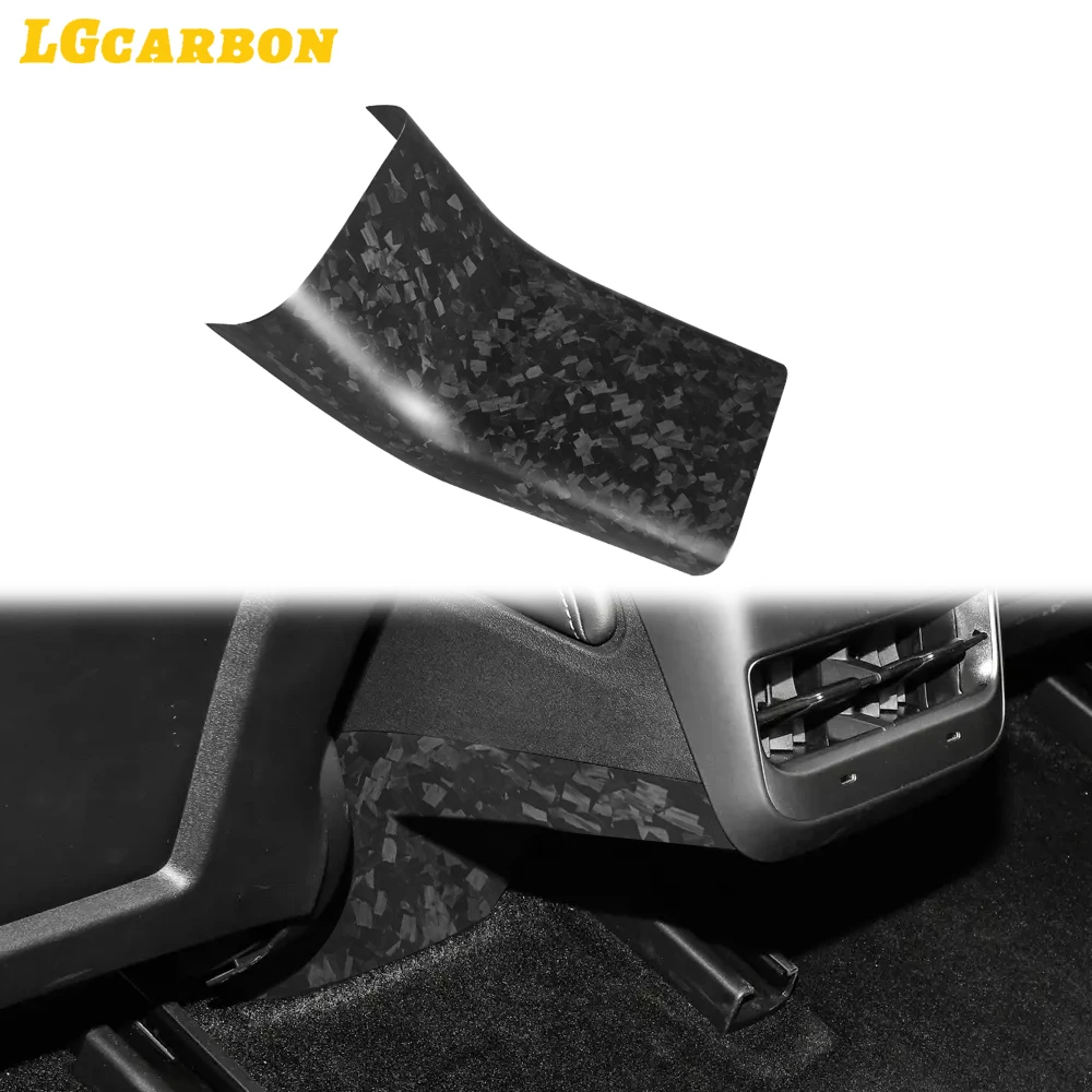 LGcarbon Rear Air Conditioner Vent Outlet Forged Matte Carbon Fiber Anti Kick Trim Cover For Tesla Model 3 Model Y 2017up