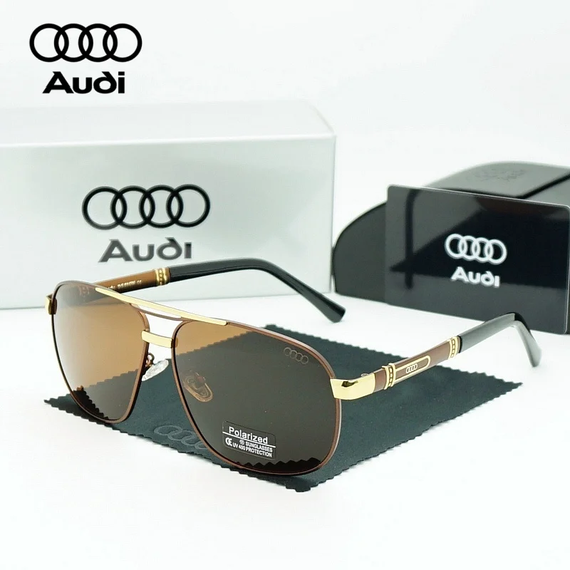 

Поляризованные солнцезащитные очки AUDI для мужчин, роскошные очки для вождения, мужские очки-авиаторы, UV400, Oculos De Sol Masculino