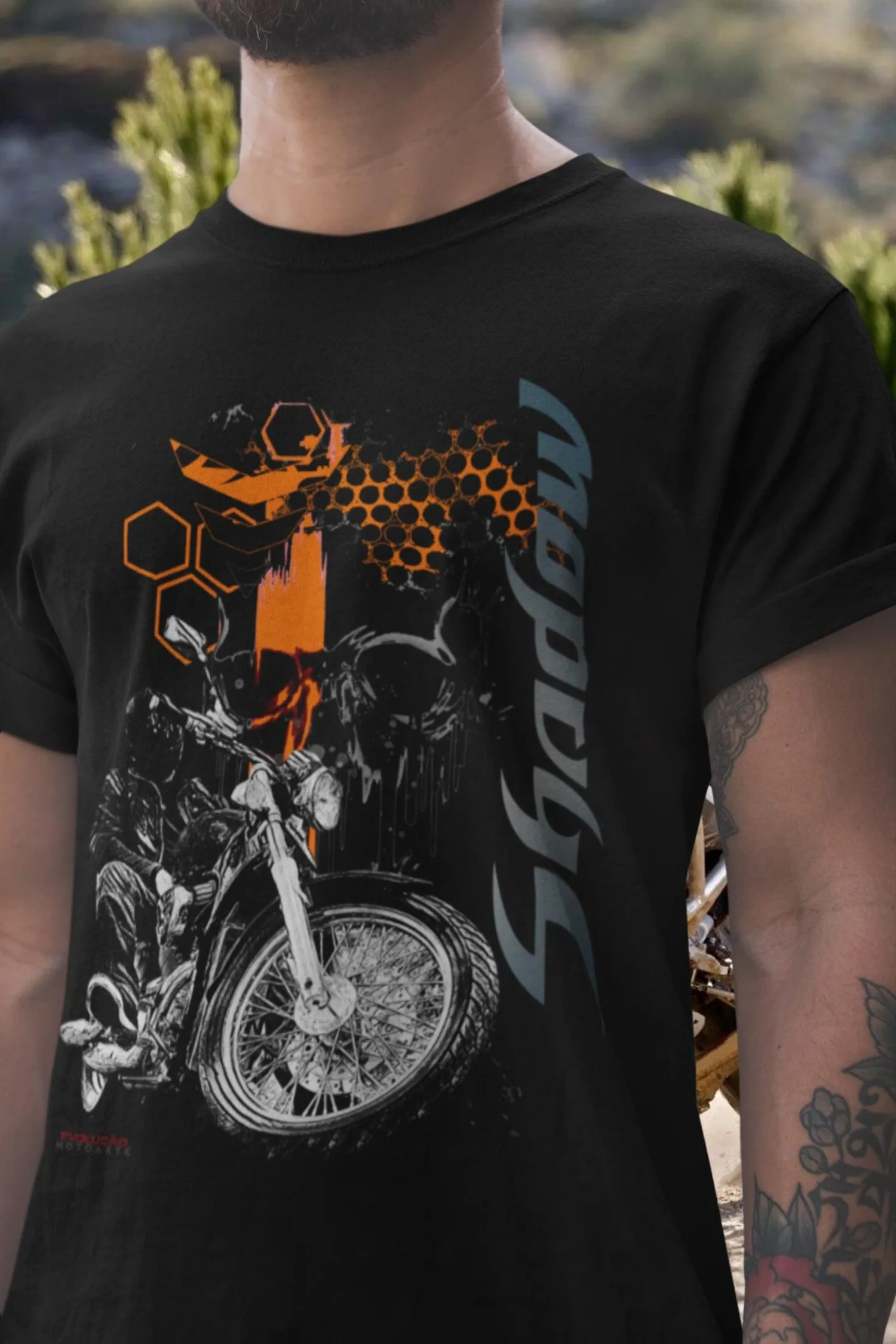 

286@EY H.onda Shadow 600 750 T Shirt Classic Cruiser Motorcycle Gift for Bikers Chopper Style Tee for Men