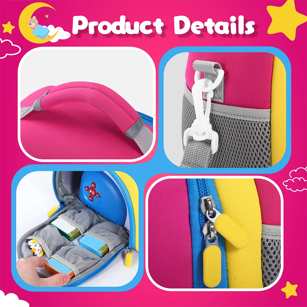 Carrying Case Bag for Yoto Player (3rd Gen.) Audio Player Carrying Box Double Zipper Storage Bag for Toniebox Audio Player Set