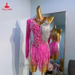 Latin Dance Performance Dress Women Customsized Rumba Chacha Tanog Competiton Professional Costume Skirt Latin Dresses for Girl
