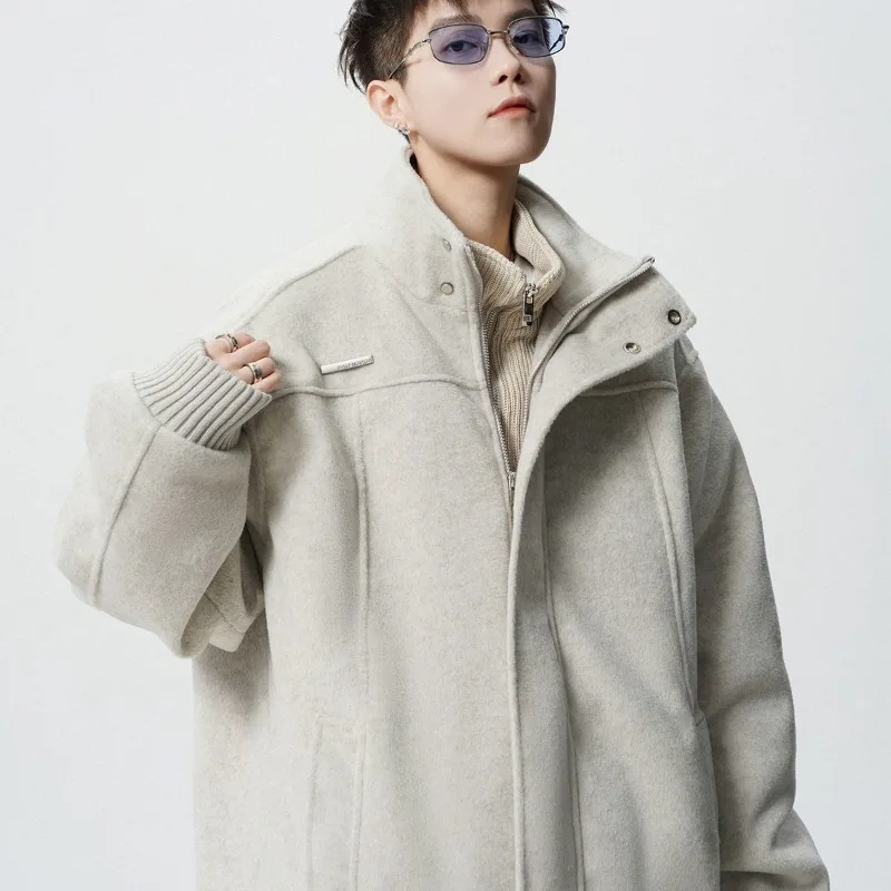 

Two Faux Tweed Jackets for Men in Autumn A Must-have High-street Couple's Cotton-padded Jacket in American Style Loose and Cool