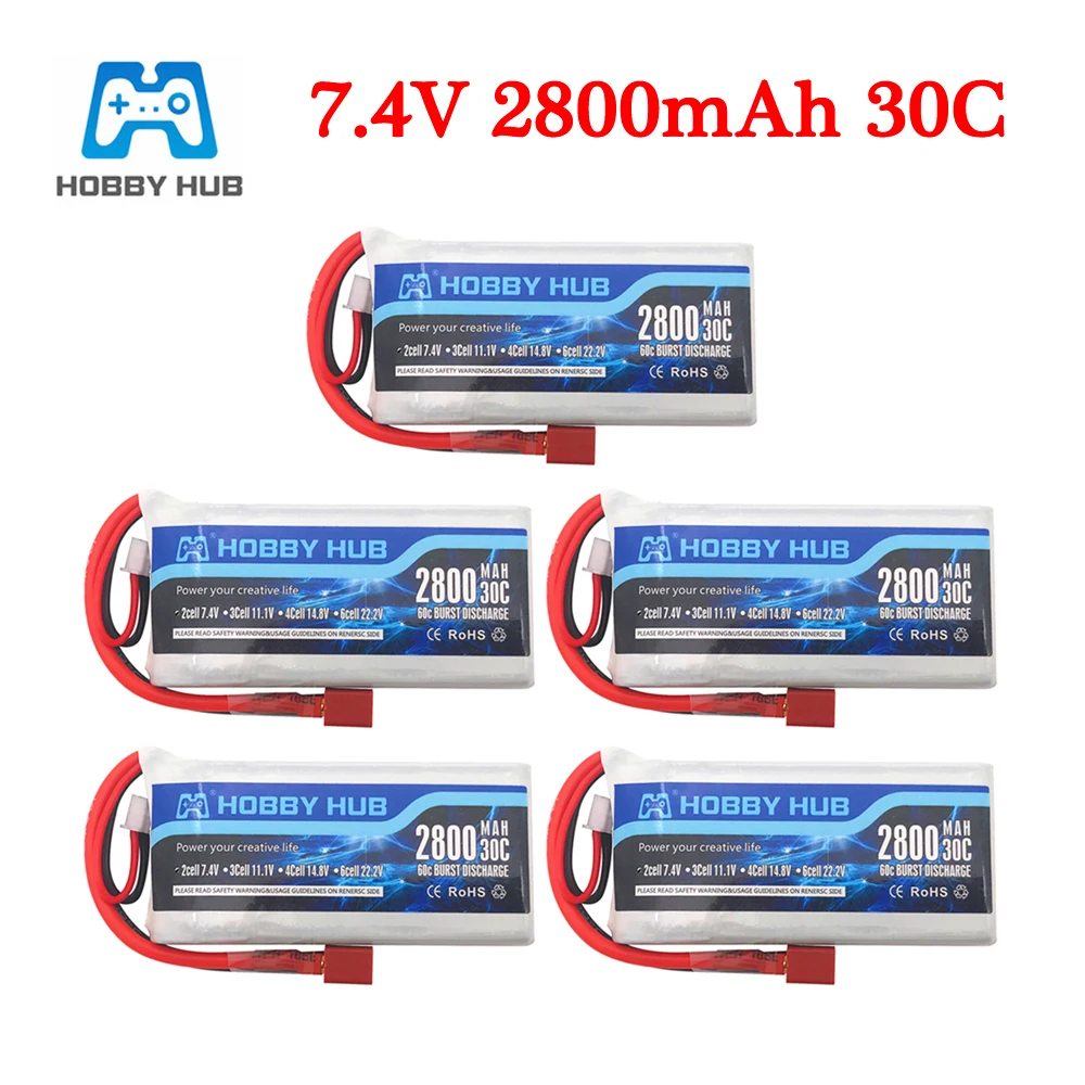 7.4V 2800mAh RC Lipo Battery For Wltoys 12428 12423 RC off-road racing feiyue 03 Q39 parts 2s 7.4V RC Toys Battery 1pcs to 5pcs