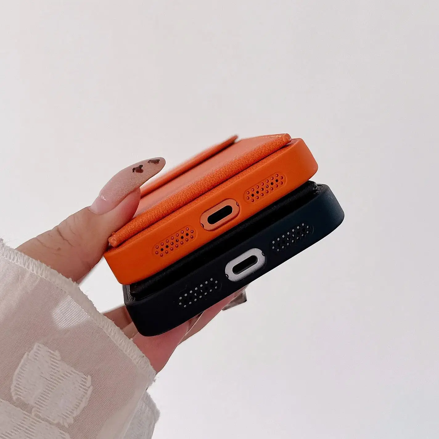 فتحة للبطاقات محفظة بو الجلود قوس الحال بالنسبة آيفون الهواء 17 16 15 14 13 12 11 برو XR XS ماكس زائد الأعمال الصغيرة صور غطاء مشبك