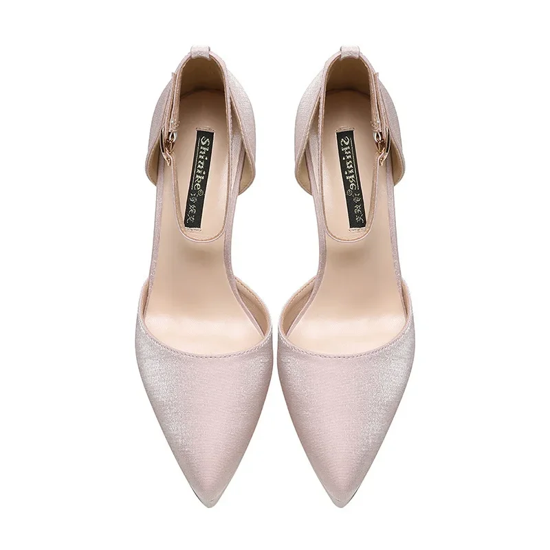 2023 Women 10cm High Heels 2cm Platform Sandals Lady Valentine Nightclub Red Bottom Pumps Satin Silk Stilettos Strappy Shoes