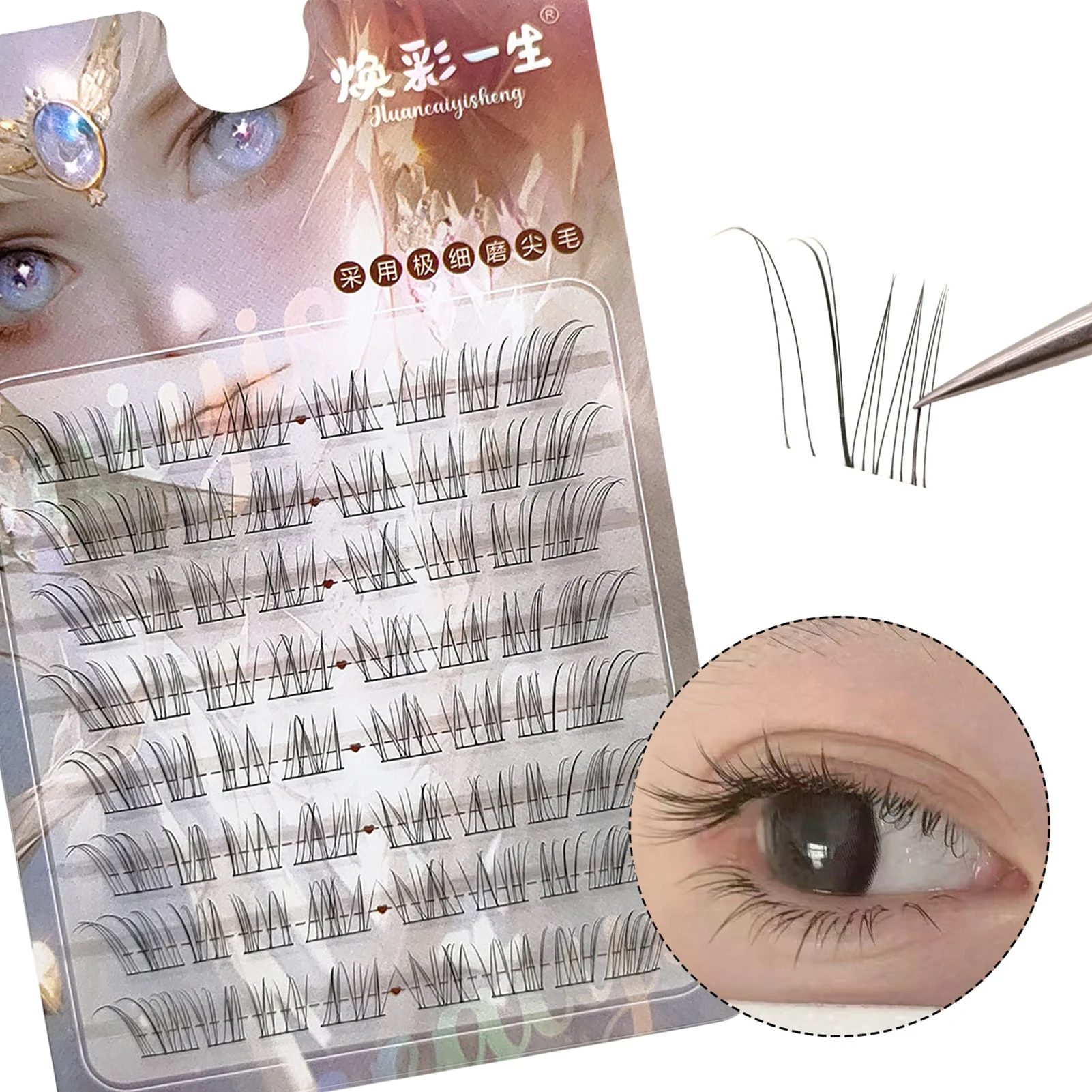 8 linhas efeito 3d cílios postiços individuais mangá autoadesivos estilos de raposas extensão de cílios perfeita para meninas maquiagem dos olhos