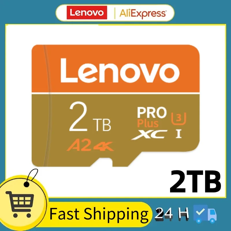 Lenovo kartu memori 2TB A2 asli, kamera kartu SD 128GB kartu mikro Class10 100MB/dtk 512GB kartu Flash mikro TF/SD 2024 baru