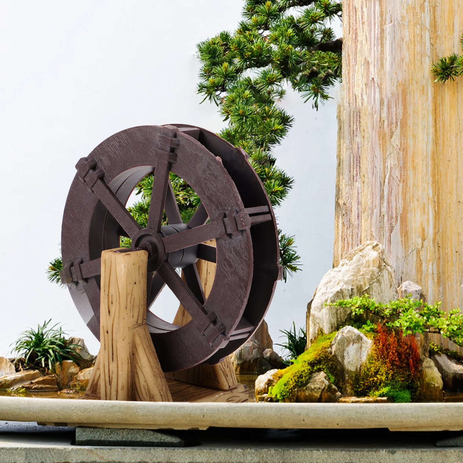 

Feng Shui Wheel Fountain Water Pillar Indoor Accessories Fountains Plastic Aquatic Decoration Drop