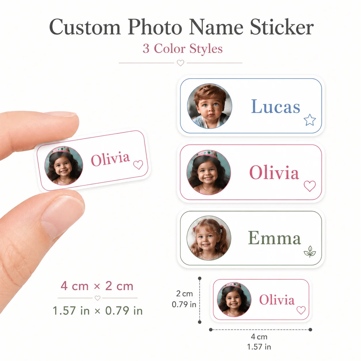 

Custom Profile Photo & Name Stickers Personalized Bottle Stationery Labels Unique Custom Image Birthday Gift Tags