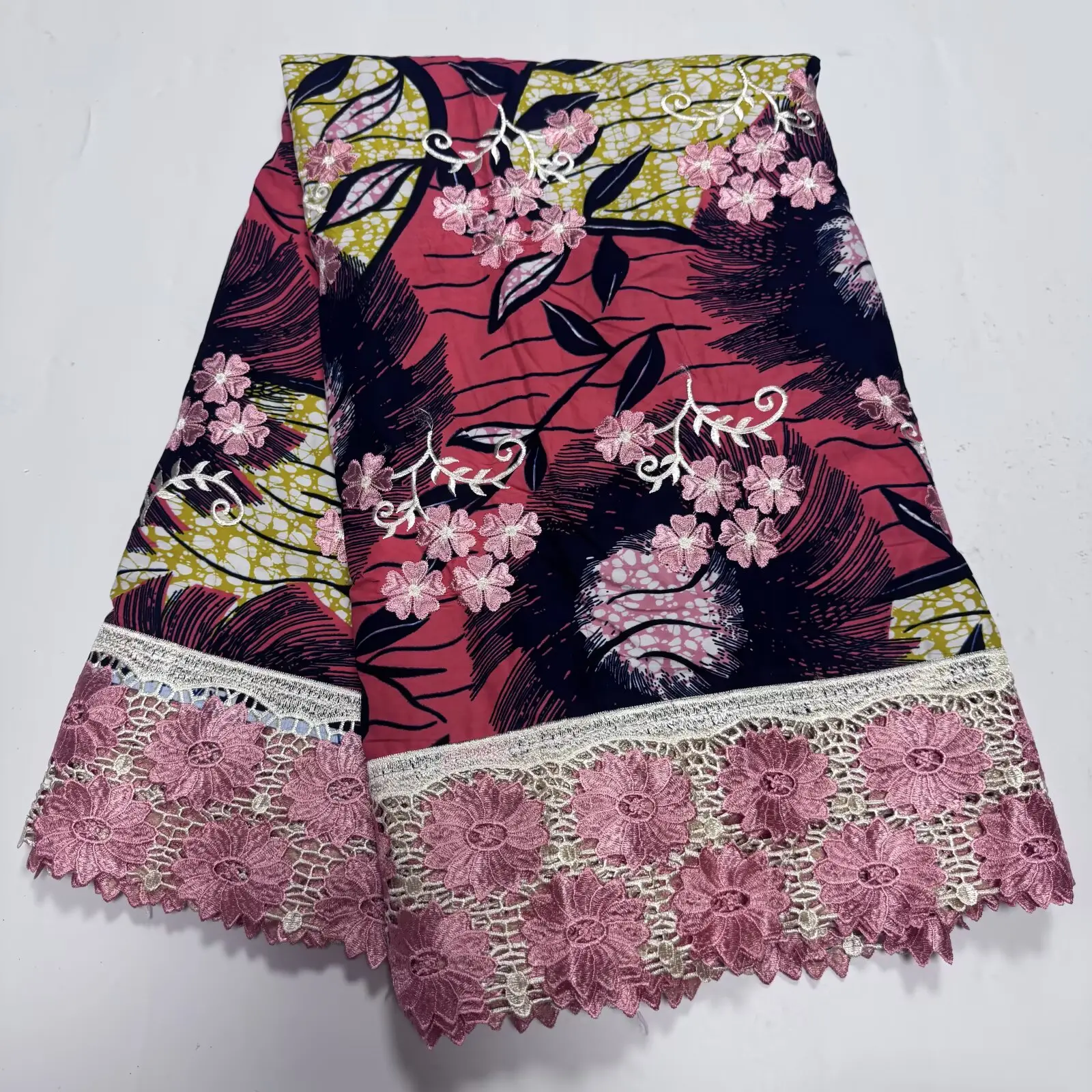 石の刺embroideredの装飾とワックスレースの生地、パーティーのイブニングドレスに適しています、最新の人気、高品質、繊細、n5628_z、6ヤード、2024