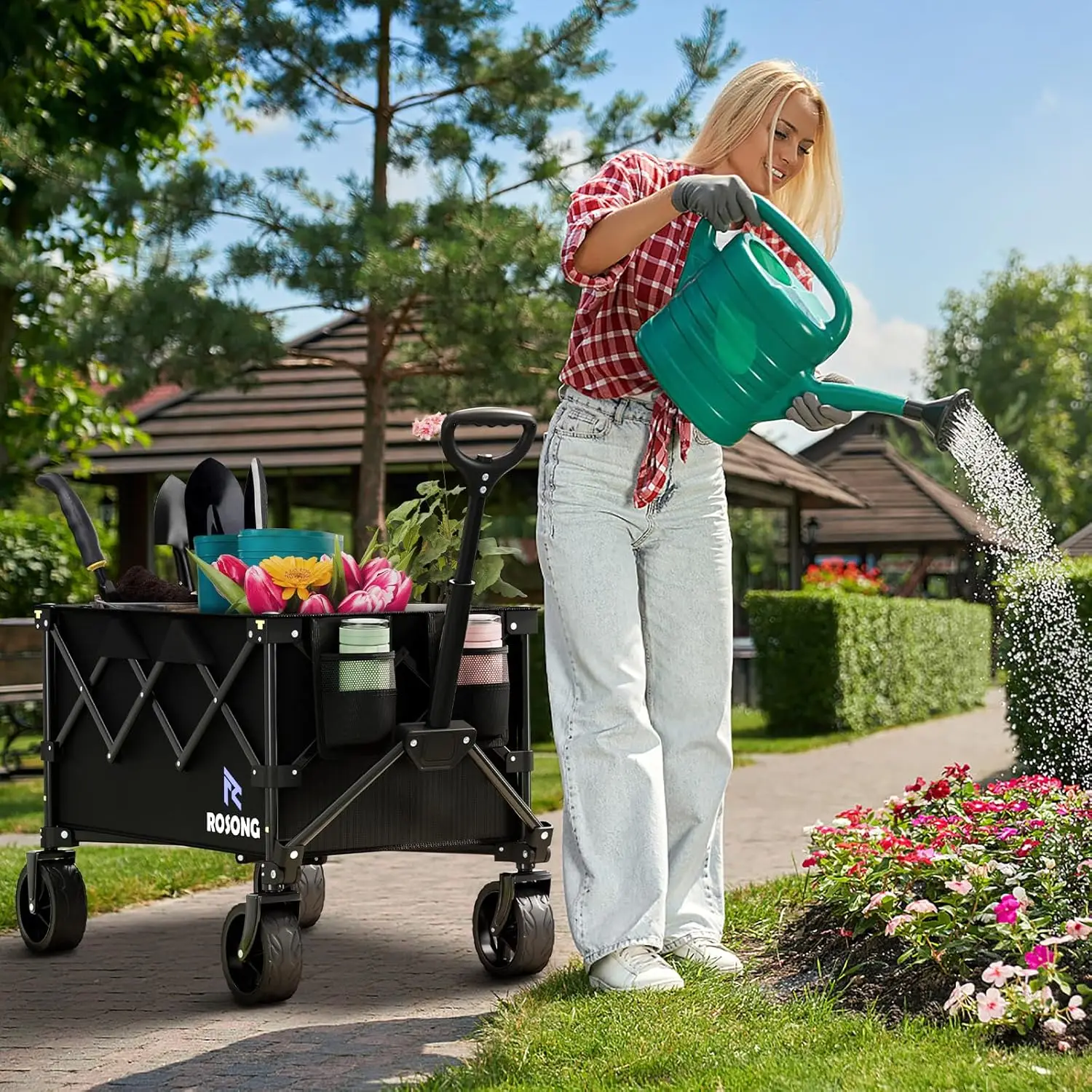 Chariot Pliable avec Roues pour Épicerie, Chariots Pliables, RapDuty, Portable, Utilitaire, Plage