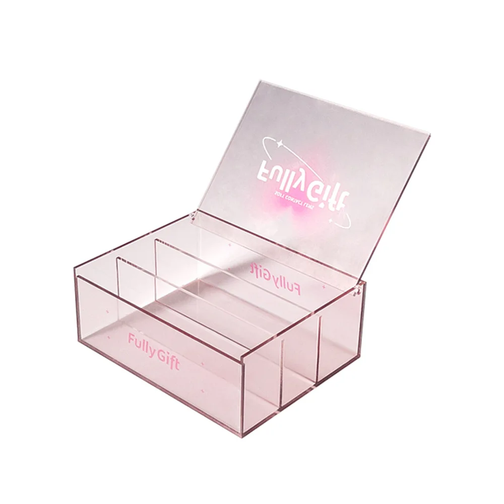 

Factory spot acrylic flip box, contact lens grid storage box, pink acrylic grid storage box.