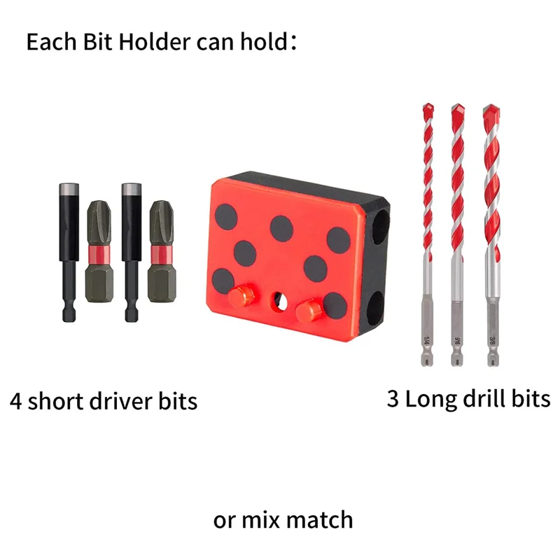 MAKE-For M18 منظم لقم الثقب للتدريبات وحامل القطع (عبوة من قطعتين) سهلة التركيب